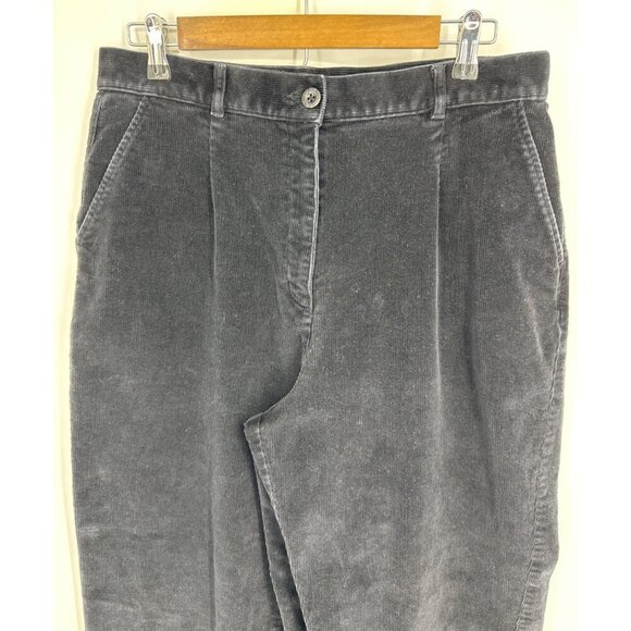 L.L. Bean Black Original Fit Corduroy Pants Women's Size 14MT - Picture 3 of 10